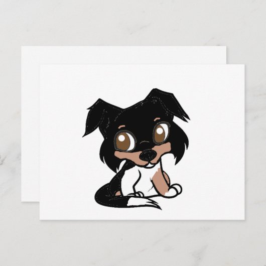 Blau-Cartoon Postkarte (Vorne/Hinten)