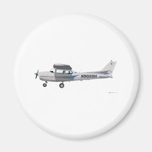 Blau Cessnas 172 Skyhawk Magnet