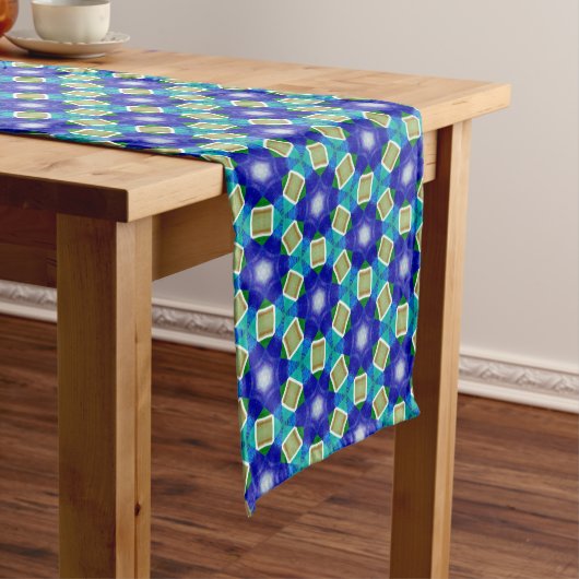 Blau, Chartreuse und Aquamariner Kurzer Tischläufe Kurzer Tischläufer (Beispiel)