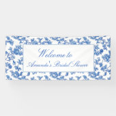 Blau-Chinoiserie-Brautparty Banner (Horizontal)