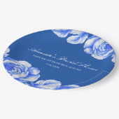 Blau-Chinoiserie-Brautparty Pappteller (Schrägansicht)