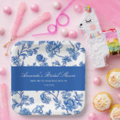 Blau-Chinoiserie-Brautparty Pappteller (Party)