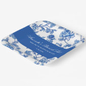 Blau-Chinoiserie-Brautparty Pappteller (Gewinkelt)