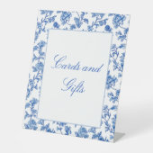 Blau-Chinoiserie-Brautparty Sockelschild (Vorderseite)