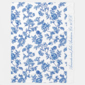 Blau-Chinoiserie-Individuelle Name Fleecedecke (Vorderseite)