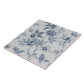 Blau Chinoiserie Vintag Fliese (Seite)