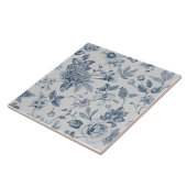 Blau Chinoiserie Vintag Fliese (Seite)