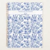 Blau-Chinoiserie-Wildblume Planer (Vorderseite)