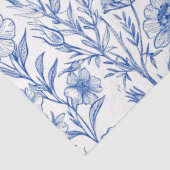 Blau-Chinoiserie-Wildblume Seidenpapier (Ausschnitt)
