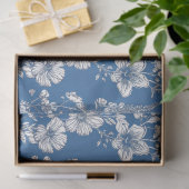 Blau-Chinoiserie-Wildblume Seidenpapier (Geschenk)