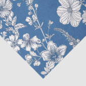 Blau-Chinoiserie-Wildblume Seidenpapier (Ausschnitt)
