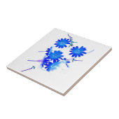 Blau colorized wilde Blumen zerstreuten Entwurf Fliese (Seite)