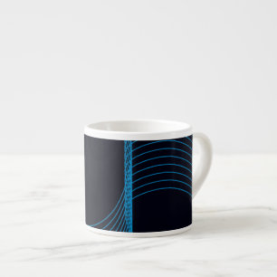 Blau, cool, modern, trendig, schlicht und kurvenre espressotasse