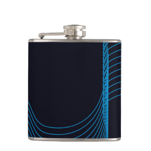Blau, cool, modern, trendig, schlicht und kurvenre flachmann