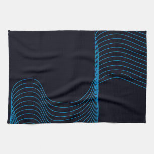 Blau, cool, modern, trendig, schlicht und kurvenre geschirrtuch