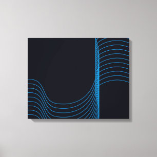 Blau, cool, modern, trendig, schlicht und kurvenre leinwanddruck