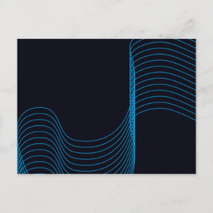 Blau, cool, modern, trendig, schlicht und kurvenre postkarte