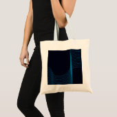 Blau, cool, modern, trendig, schlicht und kurvenre tragetasche (Vorderseite (Produkt))