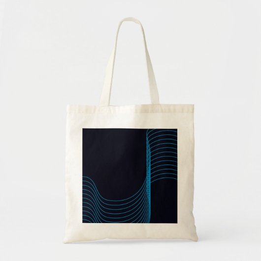 Blau, cool, modern, trendig, schlicht und kurvenre tragetasche (Vorne)