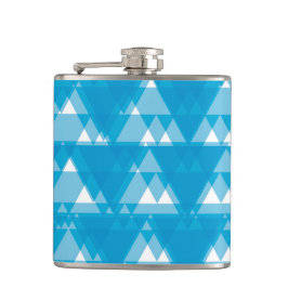 Blau, cool, modern, trendig überlagerte Dreiecke Flachmann