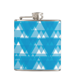 Blau, cool, modern, trendig überlagerte Dreiecke Flachmann