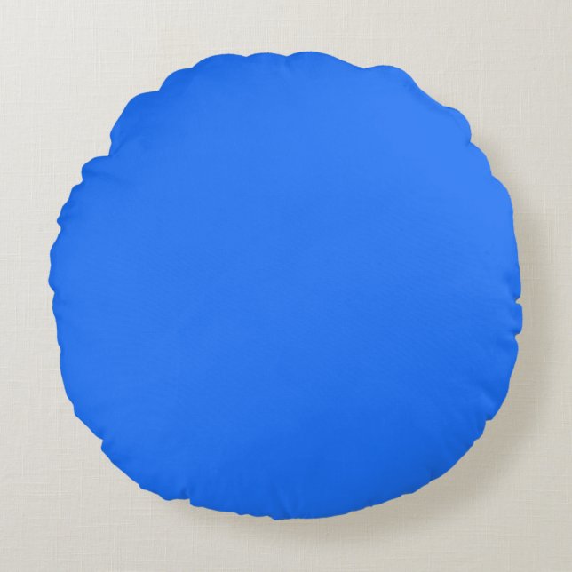 Blau (Crayola) (Vollfarbe) Rundes Kissen (Vorderseite)
