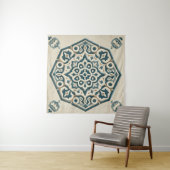 Blau & Cream Geometric Muster Tapestry Wandteppich (Beispiel (Horizontal))