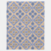 Blau-Creme-Muster Fleecedecke (Vorderseite)
