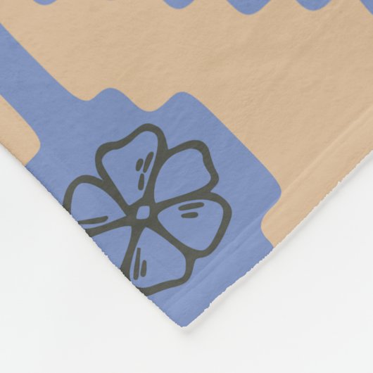 Blau-Creme-Muster Fleecedecke (Ecke)