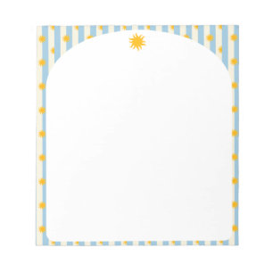 Blau-Creme-Streifen-Goldsunburst-Rand Notizblock