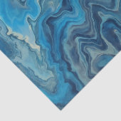 Blau-Cyan-weißer Marmor Akrylabstraktion Seidenpapier (Ausschnitt)