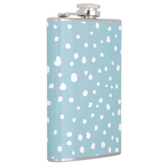 Blau-Dalmatiner-Punkte, Dalmatiner-Punkte, gepunkt Flachmann (Rechts)