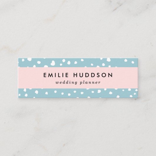 Blau-Dalmatiner-Punkte, Dalmatiner-Punkte, gepunkt Mini Visitenkarte (Vorderseite)