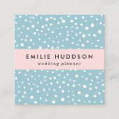 Blau-Dalmatiner-Punkte, Dalmatiner-Punkte, gepunkt Quadratische Visitenkarte (Vorderseite)