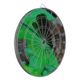 Blau Damselfly auf einem grünen Blatt. Dartscheibe (Vorderseite Links)