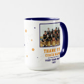 Blau Danke Trainer Teamname Foto Tasse (VorderseiteRechts)