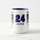 Blau Danke Trainer Teamname Nummer Foto Tasse (Zentrum)