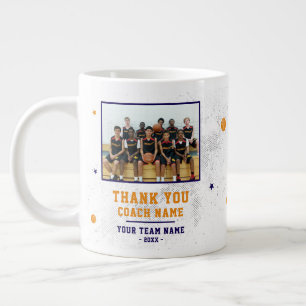 Blau Danke Trainer Teamname und Teamfoto Jumbo-Tasse