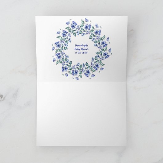 Blau Dankeskarte (Innenseite)