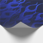 Blau, das Flammen auf Kohlenstoff-Faser-Druck Geschenkpapier (Ecke)