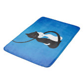 Blau, das Liebe-Katzen umarmt Badematte (Schrägansicht)