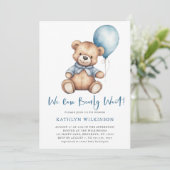 Blau, das wir frühzeitig abwarten können, Niedlich Einladung (Stehend Vorderseite)