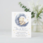 Blau, das wir frühzeitig abwarten können, Niedlich Einladungspostkarte (Stehend Vorderseite)