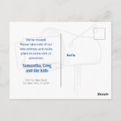 Blau, das wir verschoben haben, beängstigende Mail Postkarte (Rückseite)