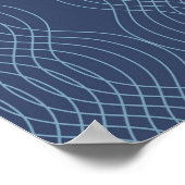 Blau, dekorativ, einfach, modern, trendige und gew poster (Ecke)