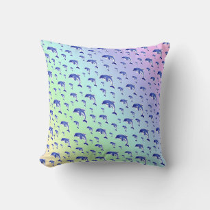 blau, delphin, fisch, natur, aquatisch, design, sc kissen