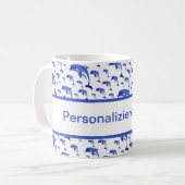 Blau, Delphin, Fisch, Natur, Wasser, Design, Kaffeetasse (Vorderseite Links)