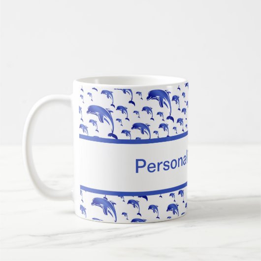 Blau, Delphin, Fisch, Natur, Wasser, Design, Kaffeetasse (Links)