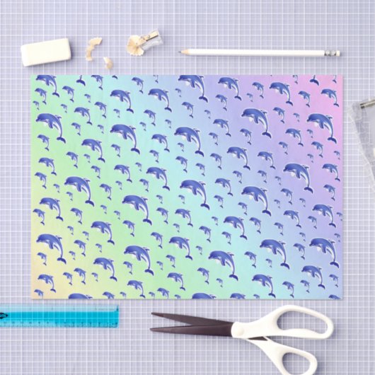 Blau, Delphin, Fisch, Natur, Wasser, Design, Seidenpapier (Handwerk)