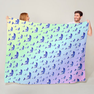 Blau, Delphin, Fisch, Natur, Wasser, Design, straf Fleecedecke